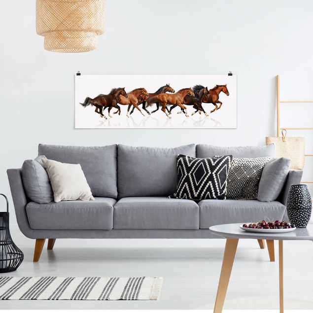 Poster Kinderzimmer Tiere Pferdeherde