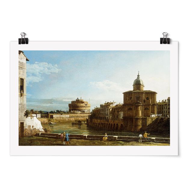 Bernardo Bellotto Poster Bernardo Bellotto - Ansicht Roms am Ufer