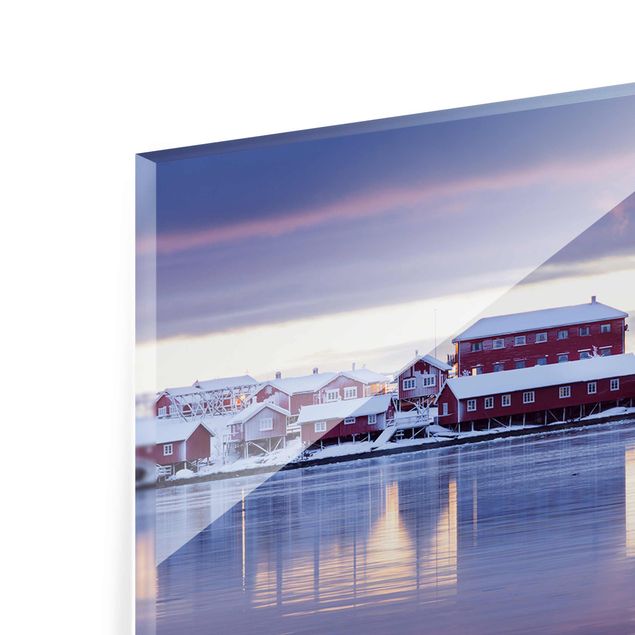Glasbild - Reine in Norwegen - Panorama