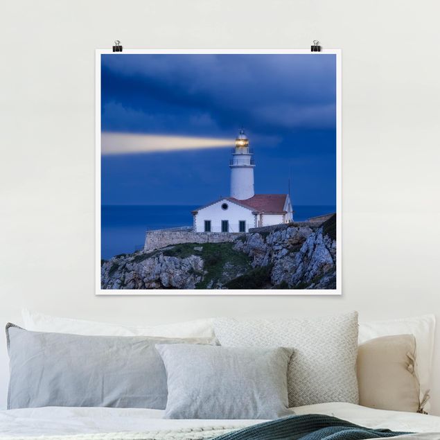 Poster - Lighthouse At Far De Capdepera - Quadrat 1:1