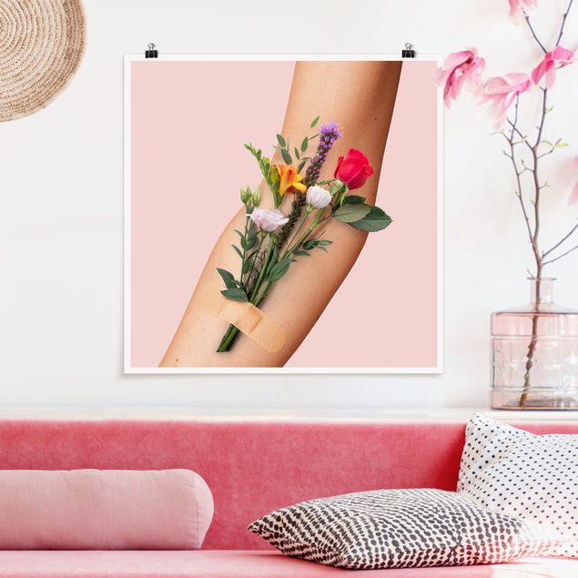 Kunstkopie Poster Arm mit Blumen