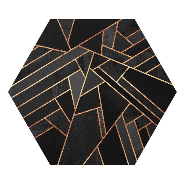 Hexagon Bilder Schwarze Dreiecke Gold