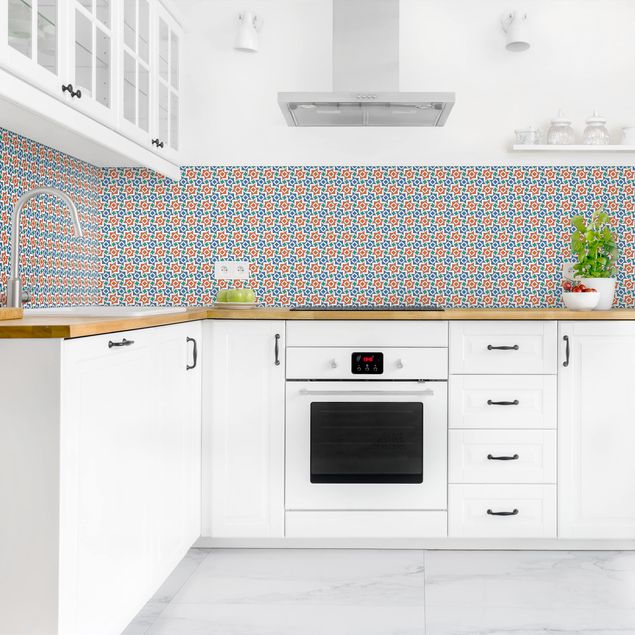 Küchenrückwand Muster Alhambra Mosaik mit Fliesenoptik