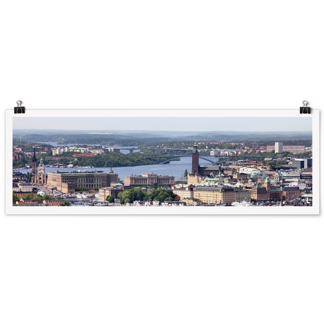 Poster - Stockholm City - Panorama Querformat