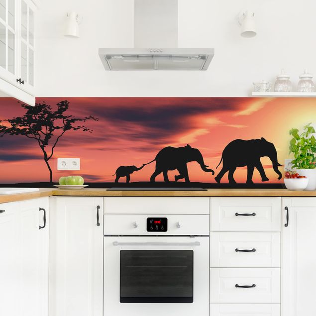 Küchenrückwände selbstklebend Savannah Elefant