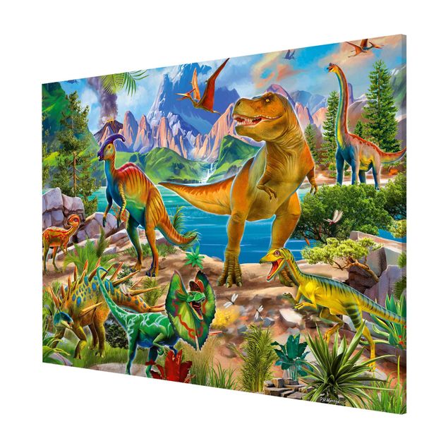Wandbilder T-Rex und Parasaurolophus