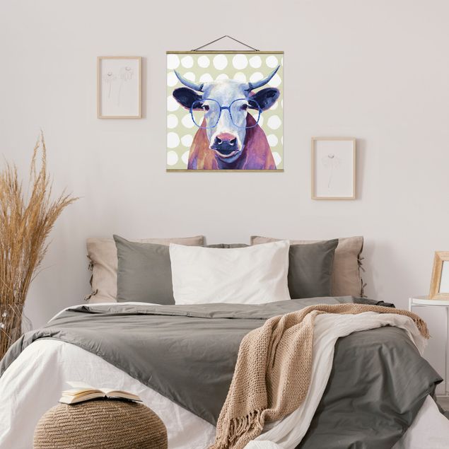 Schöne Wandbilder Bebrillte Tiere - Kuh