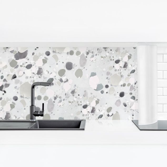Küchenrückwände Platte Kies Muster in Grau