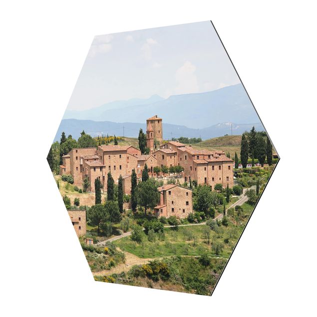 Hexagon Bild Alu-Dibond - Charming Tuscany