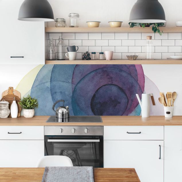 Küchenrückwand abstrakt Urknall - lila
