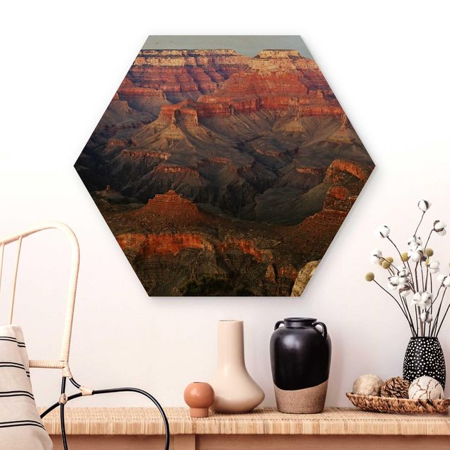 Holzbild Natur Grand Canyon nach dem Sonnenuntergang