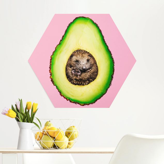 Wandbilder Tiere Avocado mit Igel