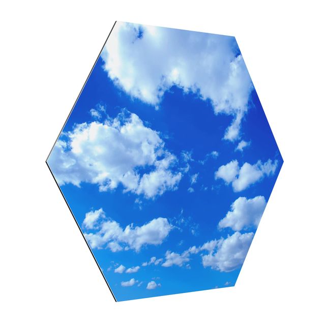 Hexagon Bild Alu-Dibond - Wolkenhimmel