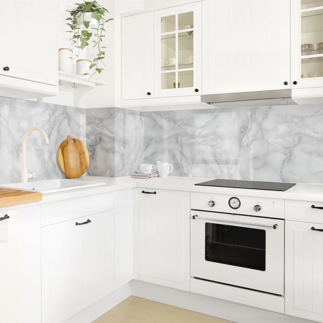 Küchenrückwand Muster Marmoroptik Schwarz Weiß