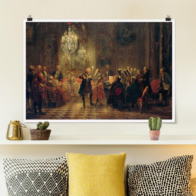 Kunstdrucke Poster Adolph von Menzel - Flötenkonzert