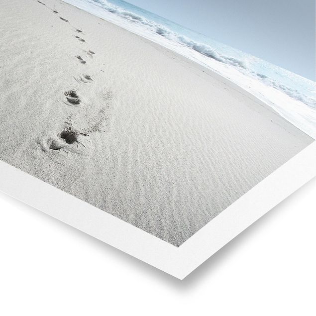Poster - Spuren im Sand - Querformat 2:3