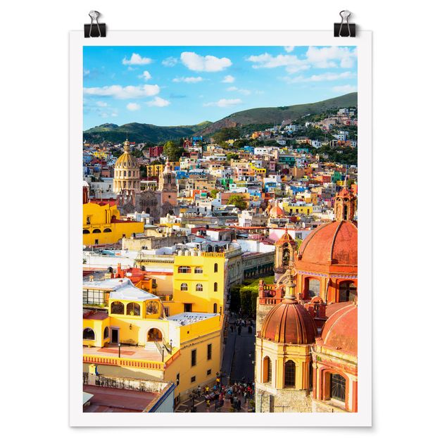 Poster Bunte Häuser Guanajuato