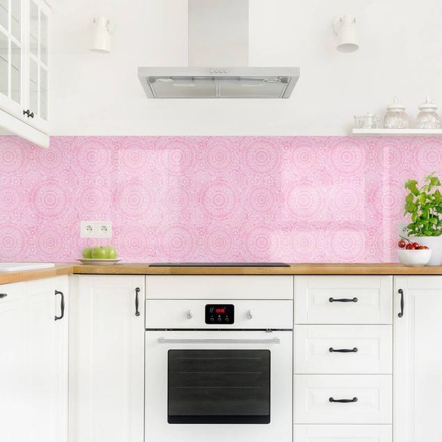 Muster Küchenrückwand Glas Muster Mandala Rosa I