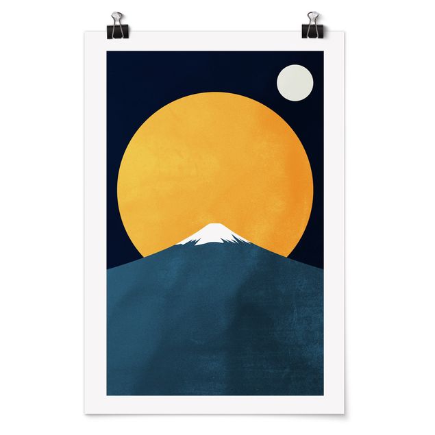 Poster bestellen Sonne, Mond und Berge