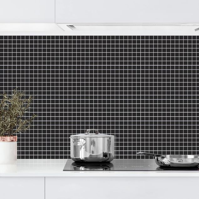 Küchenrückwände Platte Mosaikfliesen Schwarz Matt