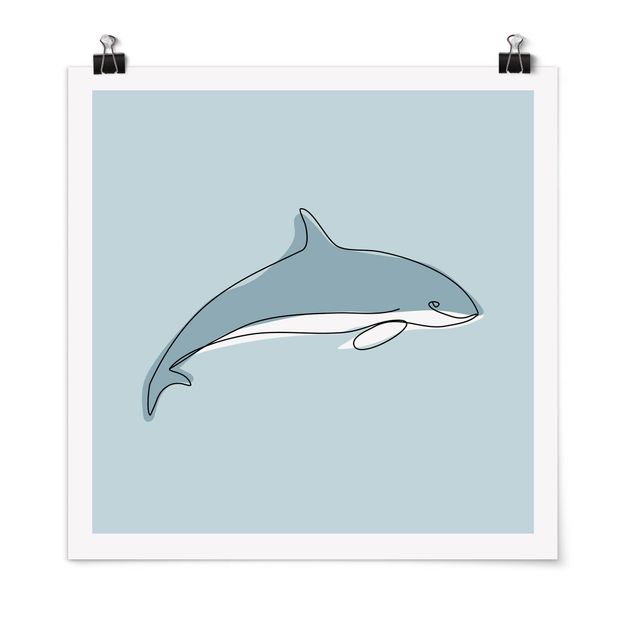 Poster Line Art Delfin Line Art