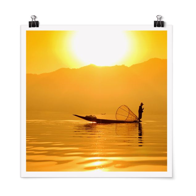 Bilder für die Wand Fischer im Sonnenaufgang