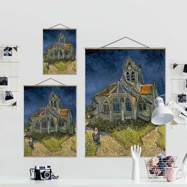 Stoffbilder zum Aufhängen Vincent van Gogh - Kirche Auvers-sur-Oise