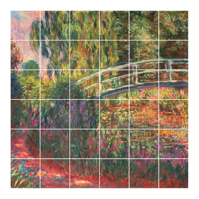 Fliesenaufkleber bunt Claude Monet - Japanische Brücke im Garten von Giverny