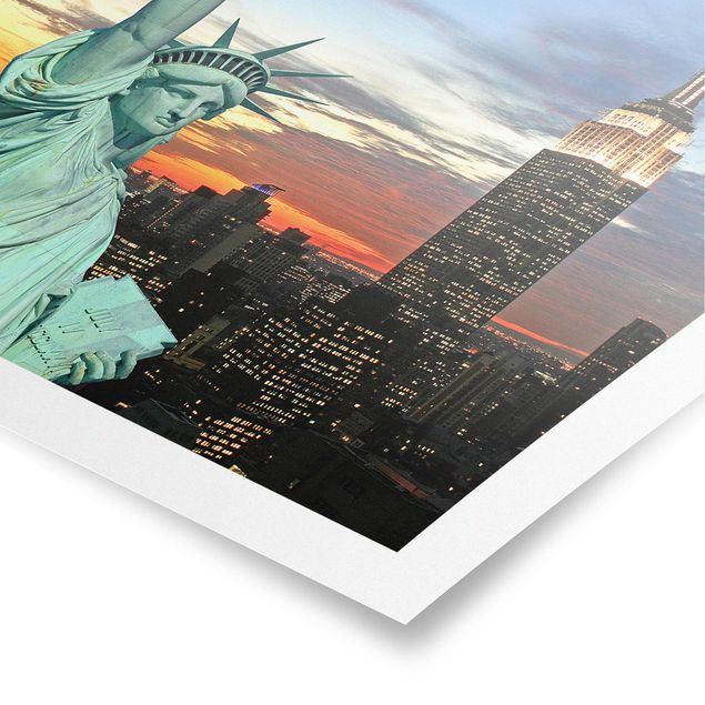 Poster - New York at Night - Quadrat 1:1