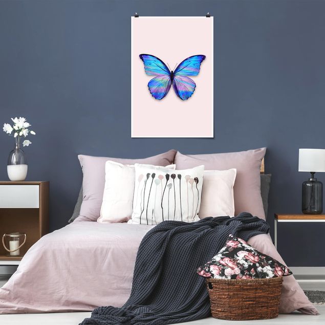 Poster Kinderzimmer Tiere Holografischer Schmetterling