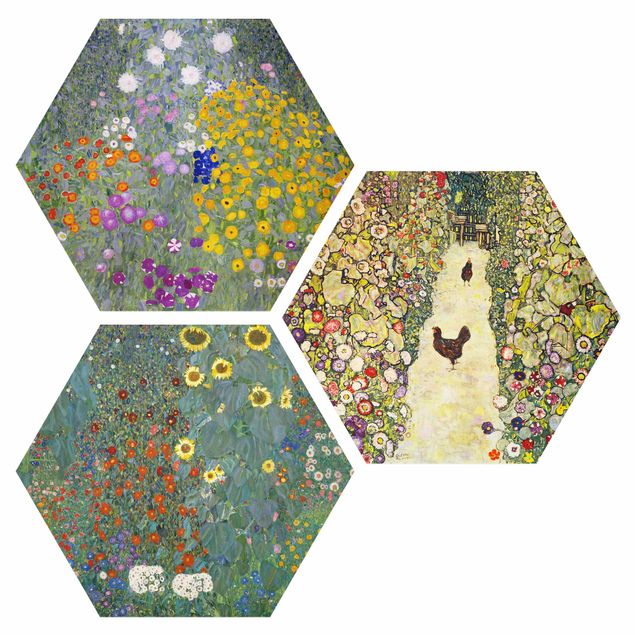 Alu Dibond Bilder Gustav Klimt - Im Garten