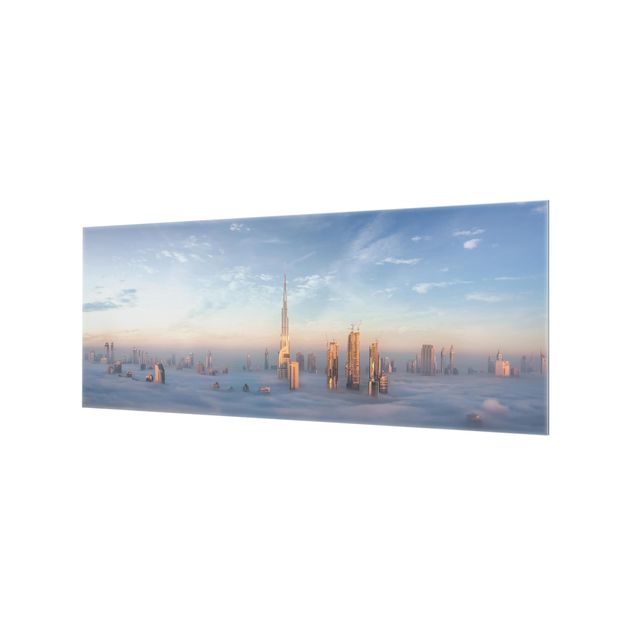 Spritzschutz Glas - Dubai über den Wolken - Panorama - 5:2
