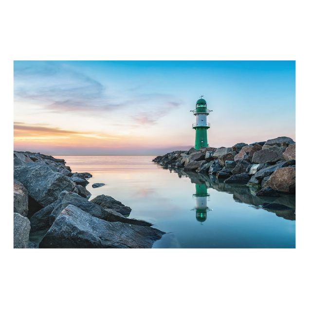 Spritzschutz Glas - Sunset at the Lighthouse - Querformat 3:2