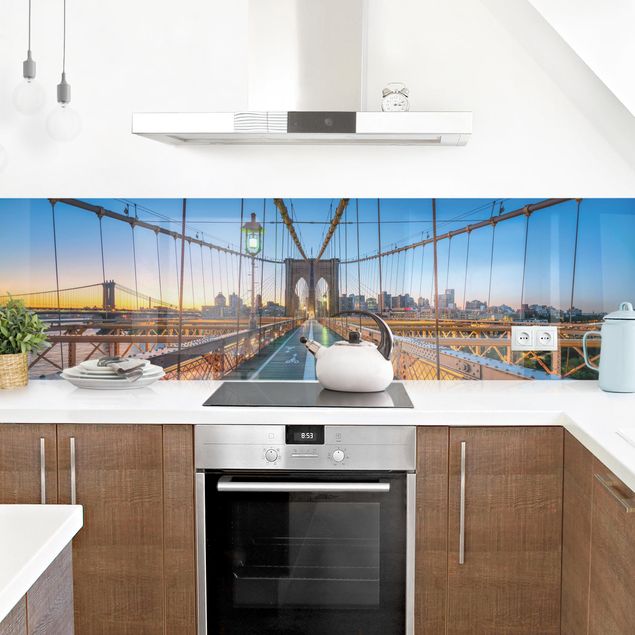 Küchenrückwände selbstklebend Morgenblick von der Brooklyn Bridge