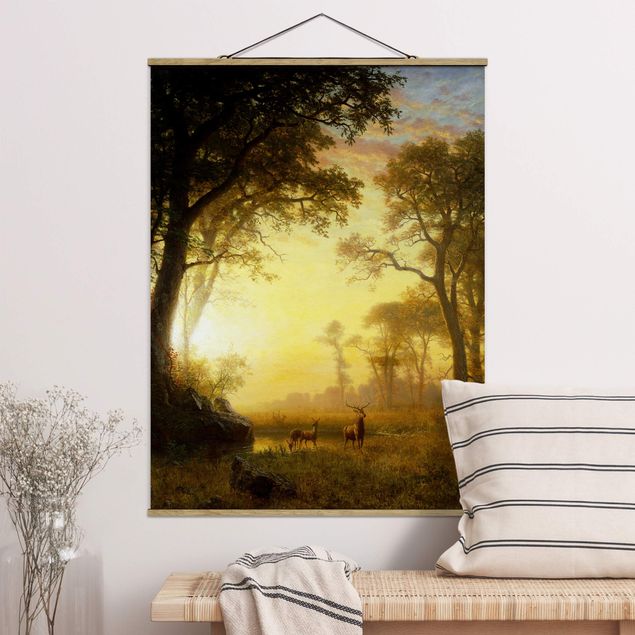 Hirsch Bilder Albert Bierstadt - Sonnenbeschienene Lichtung