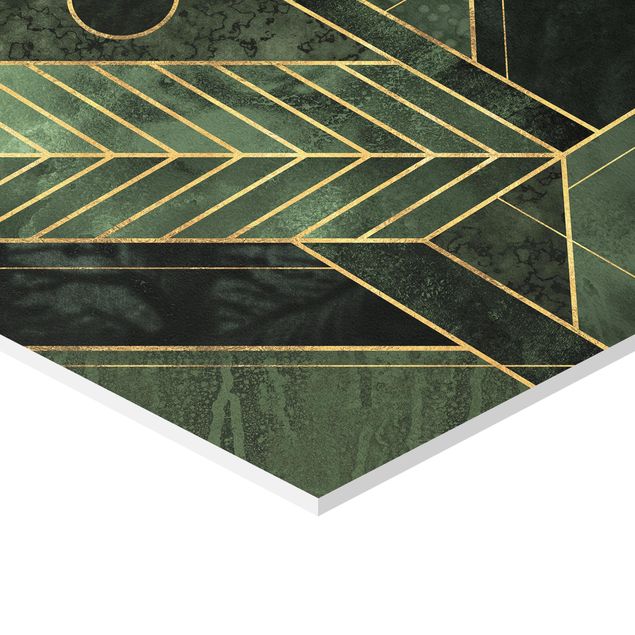 Hexagon Bild Forex - Geometrische Formen Smaragd Gold