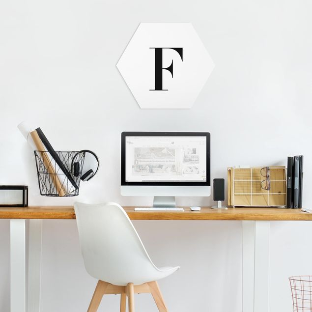 Bilder Hexagon Buchstabe Serif Weiß F