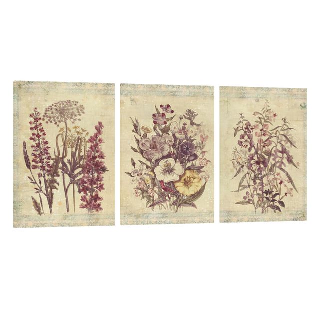 Wandbilder Vintage Blumen Trio