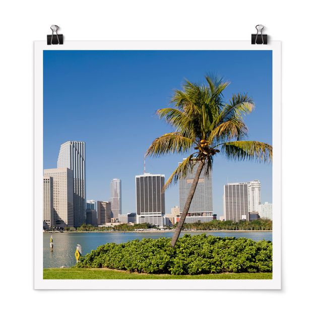 Poster - Miami Beach Skyline - Quadrat 1:1