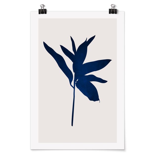 Wandbilder Grafische Pflanzenwelt - Blau