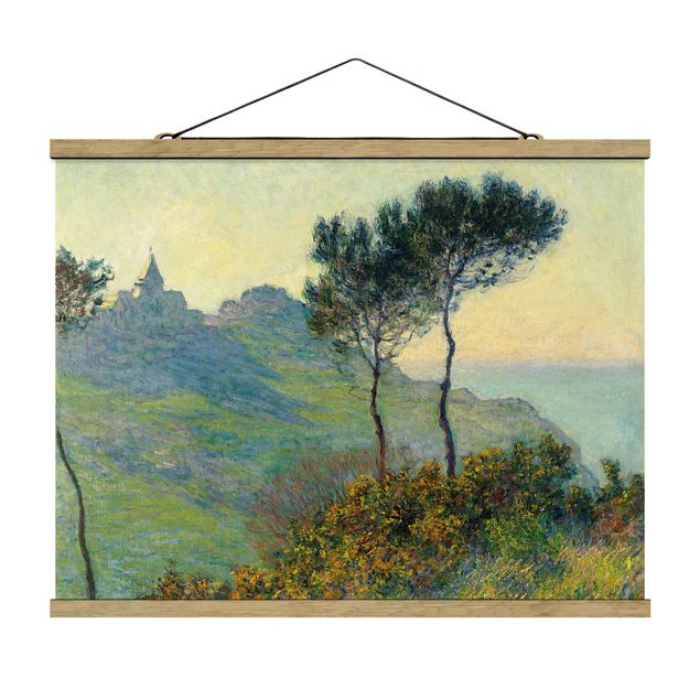 Stoffbilder mit Holzleisten Claude Monet - Varengeville Abendsonne
