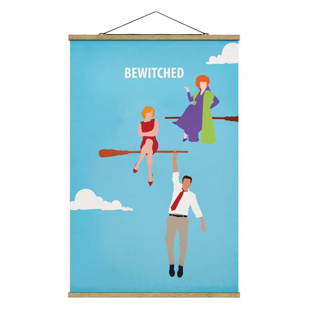 Stoffbild mit Posterleisten - Filmposter Bewitched - Hochformat 2:3