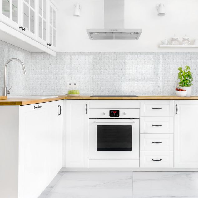 Küchenrückwand Steinoptik Mosaikfliese Marmoroptik Bianco Carrara