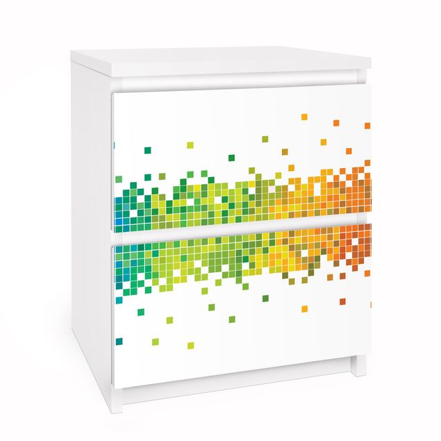 Klebefolie Wand Pixel-Regenbogen