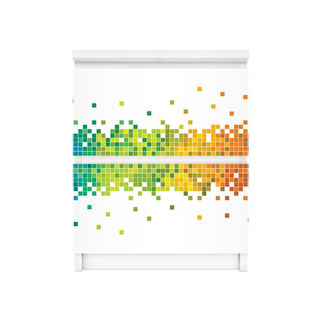 Klebefolie Fensterbank Pixel-Regenbogen