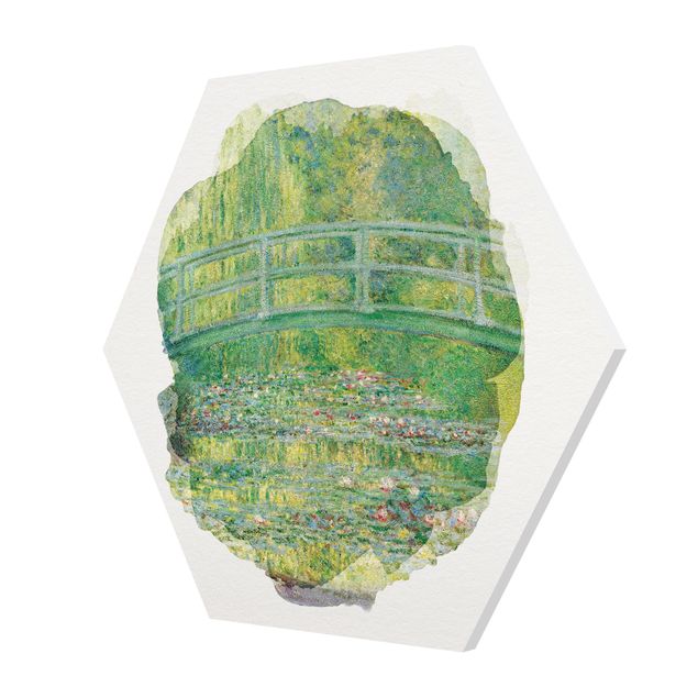 Kunstkopie Wasserfarben - Claude Monet - Japanische Brücke