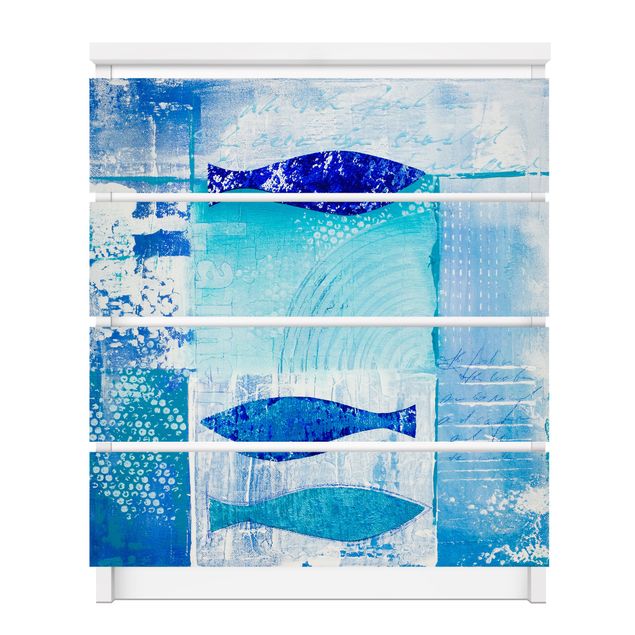 Fensterbank Klebefolie Fish in the blue