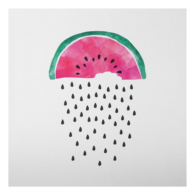 Alu-Dibond - Wassermelonen Regen - Quadrat