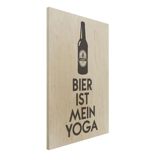Holzbilder modern Bier Ist Mein Yoga