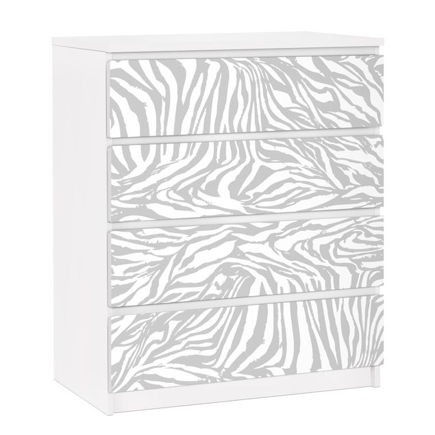 Selbstklebende Folie Wand Zebra Design hellgrau Streifenmuster